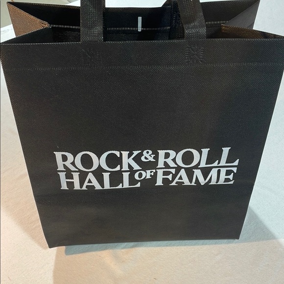 New 🎸 Rock & Roll Black Tote Bag from Cleveland Ohio 13 x 7 x 13 2 Handles 🎶 - Picture 8 of 11